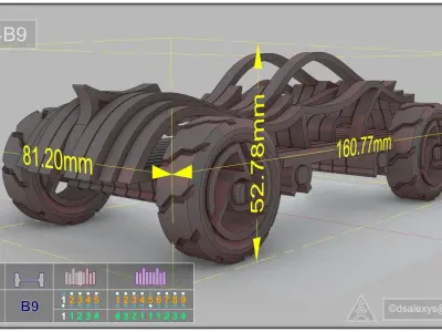 Toy cars kit for 3D printing TC04B9 3D model