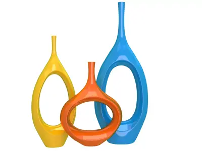 Decor Tabletop Hollowed Vases All Colors 3D model