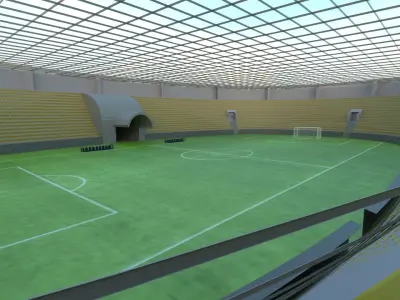 Football Stadium Low-poly 3D model 10