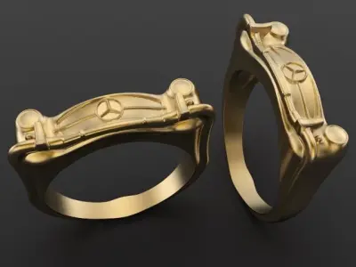 Mercedes Classic Car Grill Front Unisex Mens Ring 3D print model