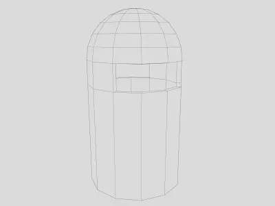 Metal Bin Free low-poly 3D model