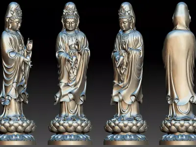 Bodhisattva Kwan Yin Pouring Out Vase of Nectar  3D print model