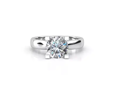 dmc-08 solitaire engagement ring with oval cut diamond 3D print model