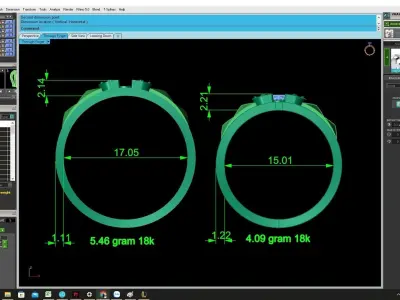 Modern Three Stone Band Ring 3D Jewelry Model 4295 3D print model