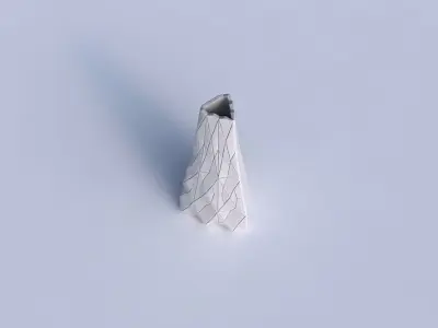 Vase puffy tipped triangle with mosaic plates 3D print model