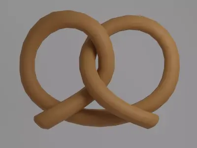 Pretzel Low-poly 3D model
