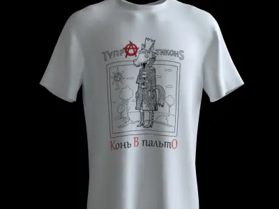 T-Shirts t - shirt with skull and crossbones 3D model