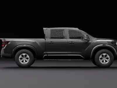 Nissan 4x4 Car Metallic Black Low-poly 3D model