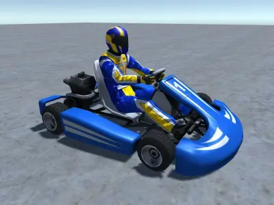 Low Poly Kart With Player 1 Low-poly 3D model