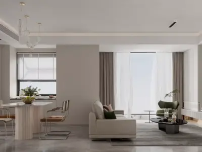 living room dining room interior scenes 31 3D model