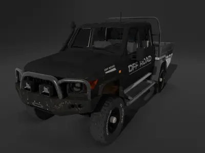Toyota Land Cruiser J79 - Utility Truck Low-poly 3D model