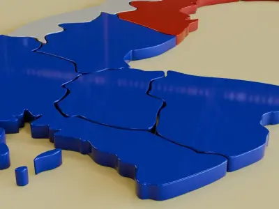 3D map of the country of Panama 3D model