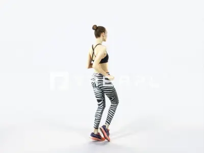 Beauty 03A Running Jogging Sports Woman Low-poly 3D model