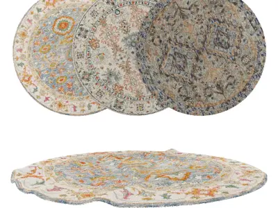 Round Rug Set 39 3D model