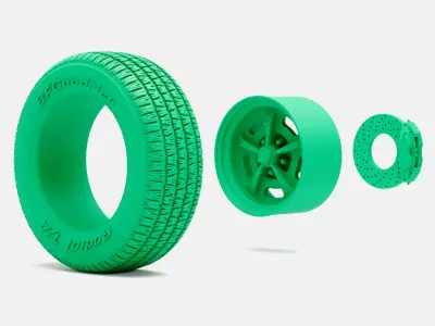 15x8 Magnum 500 Wheel BFGoodrich Radial TA Tire 3D print model