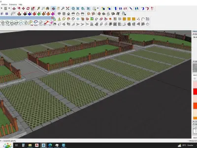 Modern Parking Lot - sketchup modelS 3D model