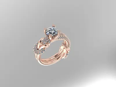 1ct Solitaire Ring 3D print model 3D print model