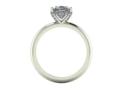 Solitaire Oval Diamond Ring 3D print model