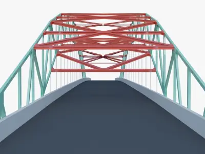 Suspension bridge 3D model