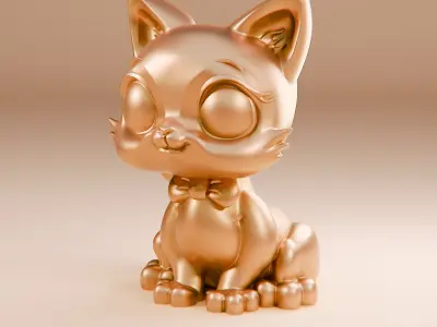Bowtie cat 3D print model
