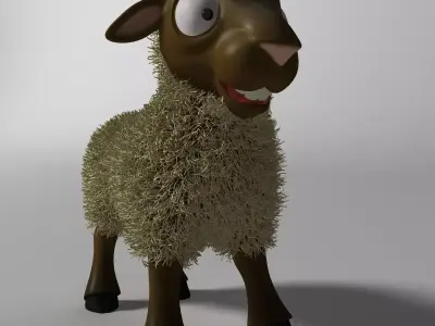 Cartoon Sheep Rigged Low-poly 3D model