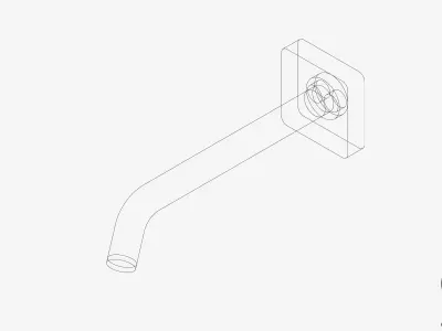 Wall Spout - Luxury - Two - Bath Low-poly 3D model