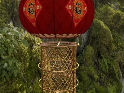 Chinese red lantern  3D model 36