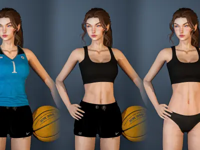 Sport Girl  - Game Ready Low-poly 3D model