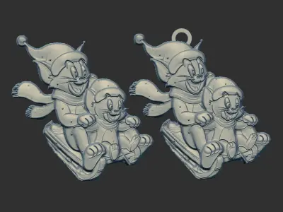 tom and jerry christmas decor  3D print model