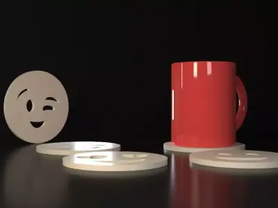 Emojis Coasters 3D print model