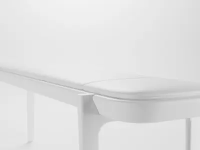 Aesthetic wooden long bench Low-poly 3D model