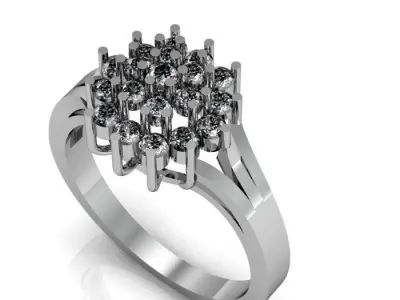 daimond ring 3D print model 13