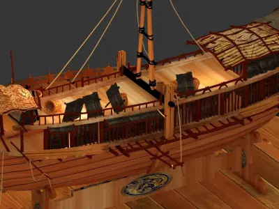 Chinese junk boat  3D model