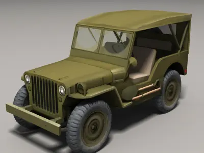 Willys Jeep Low-poly 3D model