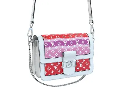 Louis Vuitton Dauphine Bag White Red 3D model