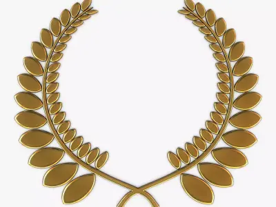 Wreath Emblem Gold v 1 3D model