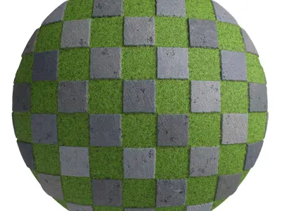 Grass Stone Materials6- By 3 color Pbr By Sbsar 4k Texture