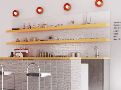 Bright Bar Counter 3D model