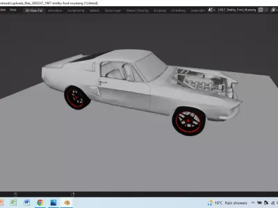 1967 mustang v8 twin turbo 3D model