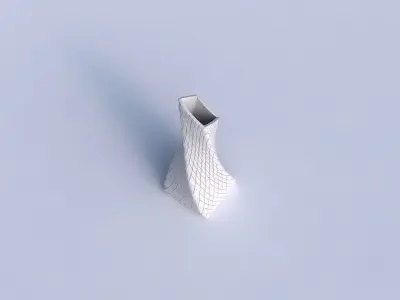 Vase twisted squeezed and bent quadratic 2 with diagonal grid... 3D print model