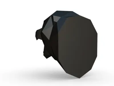 trophy bear head low poly 3D print model