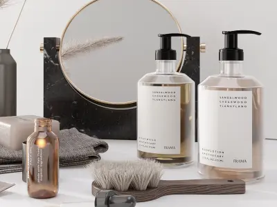 Bathroom set with pampas 3D model