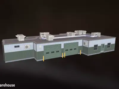 Warehouse 01 Model - Game Ready Low-poly 3D model