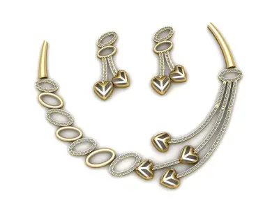 Luxury Fashion Diamond Necklace Sets 3d Printable Model 3D print model