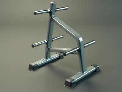 Bumper Plate Storage Rack Low-poly 3D model