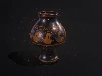 Vase in Greek mythology stylized Low-poly 3D model