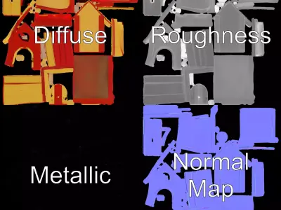 Colorful Birdhouse model pack Low-poly 3D model