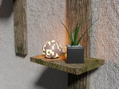 Wall Shelves Low-poly 3D model