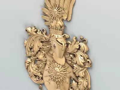 Coat of arms decorative 009 3D model
