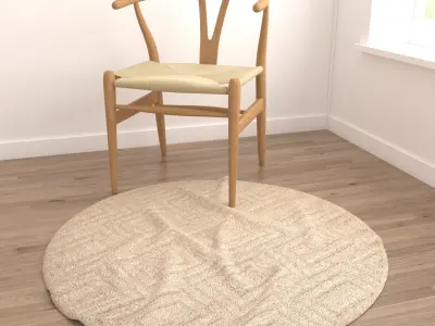 Round Rug Set 126 3D model